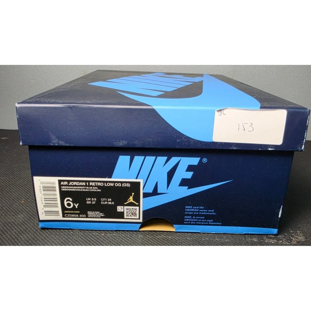 New Women 7.5 Youth 6Y Air Jordan 1 Retro Low OG GS Univ Blue Midnight Navy NIB - Picture 9 of 9